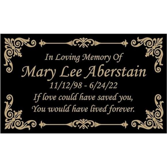 Beautifully Engraved Plaque, Plate, Name Plate in Black and Gold - 4.5" x 2.5" - Picture 3 of 3